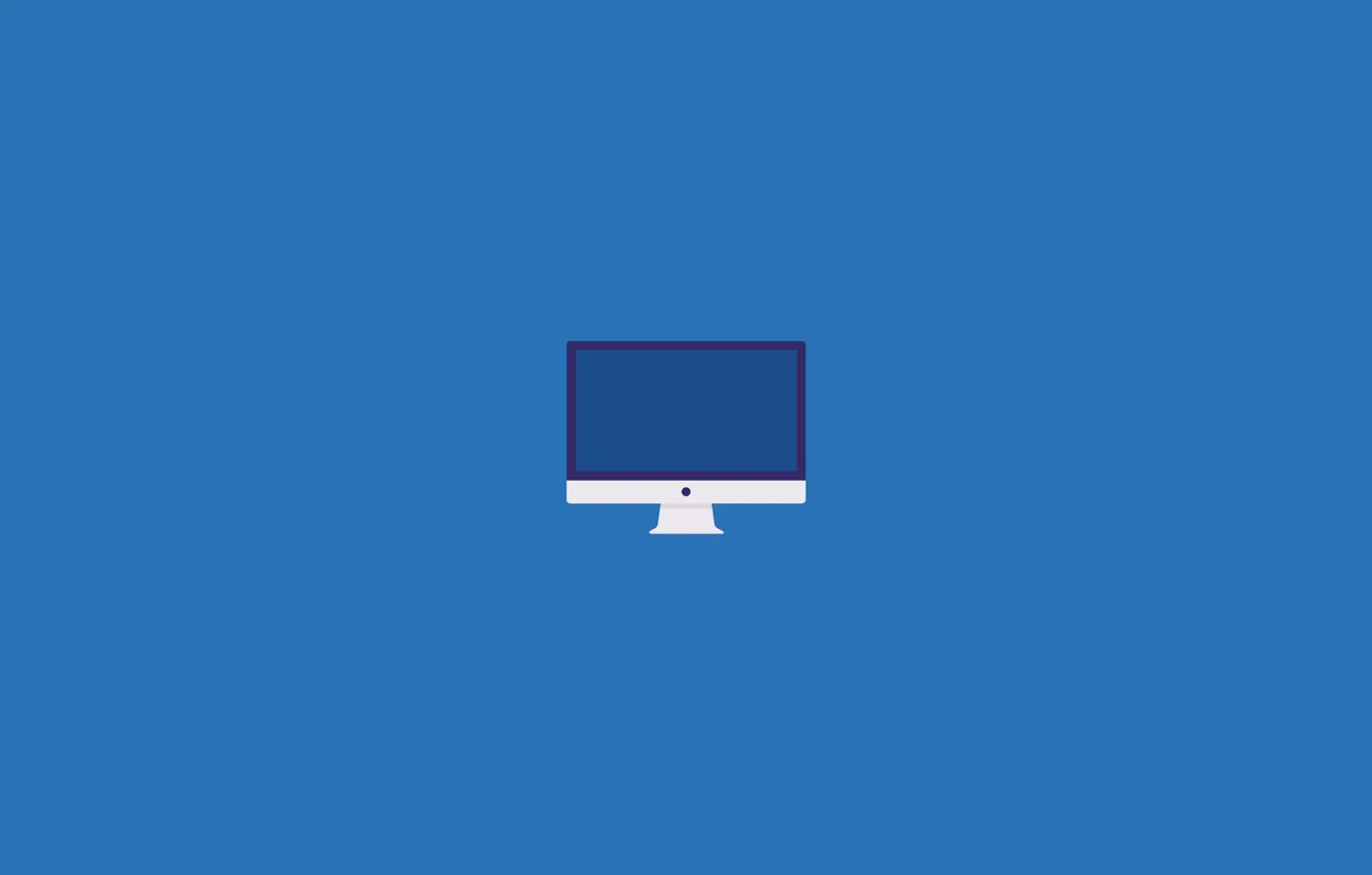 Photo wallpaper computer, blue, background, color, Mac, apple, minimalism, logo
