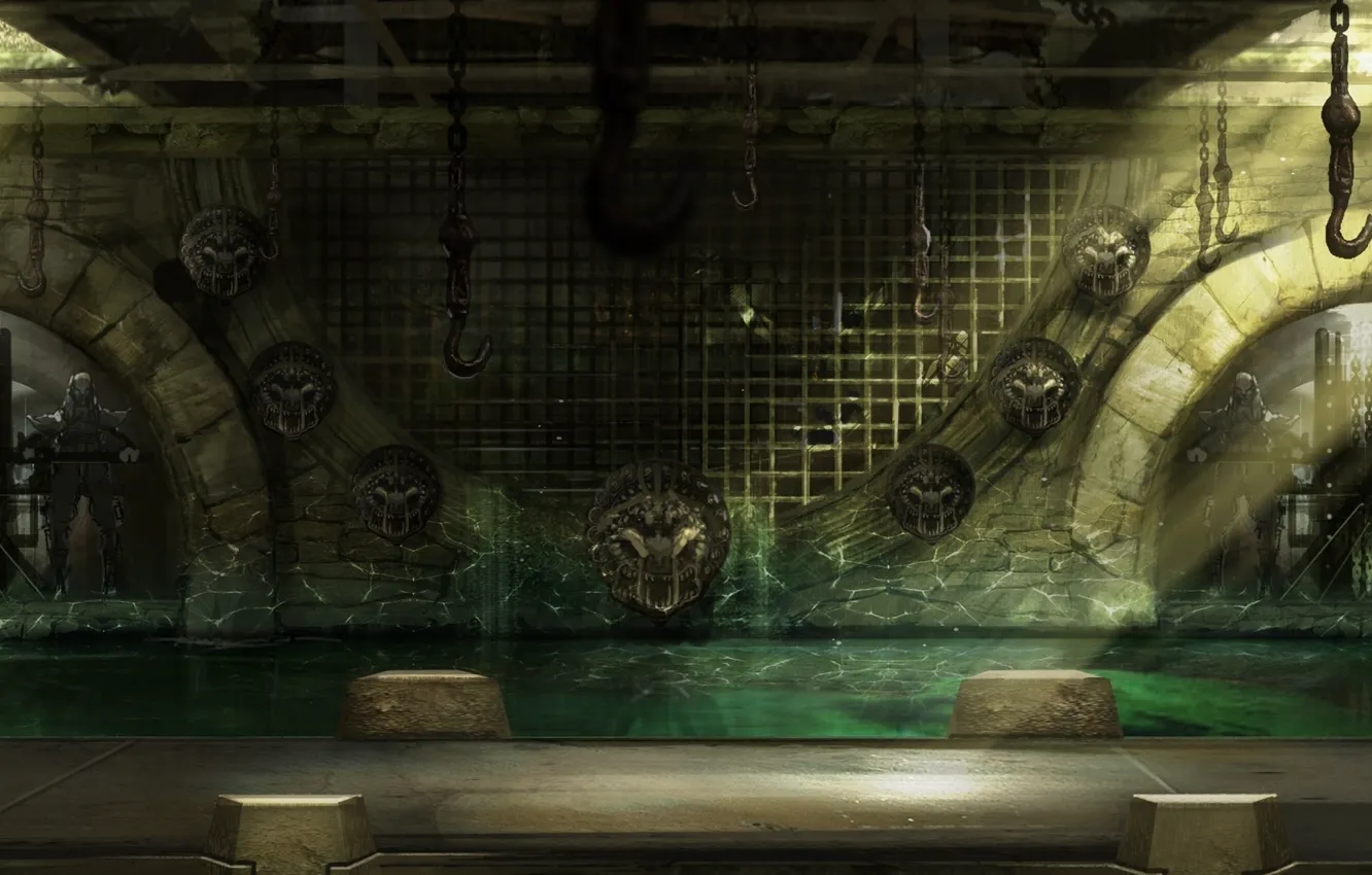 Photo wallpaper water, Mortal Kombat, scenery, bars, Acid, hanging dead