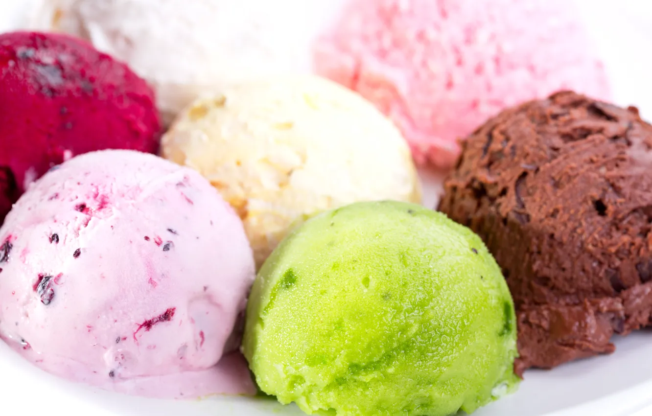Photo wallpaper balls, chocolate, ice cream, dessert, sweet, color, sweets, ice cream