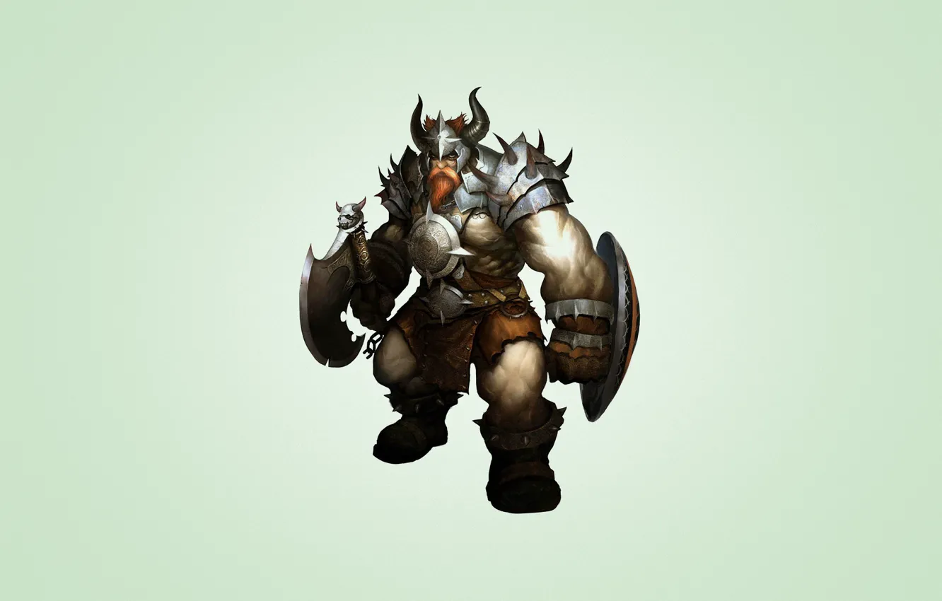 Photo wallpaper armor, warrior, horns, beard, shield, Viking, VIKING