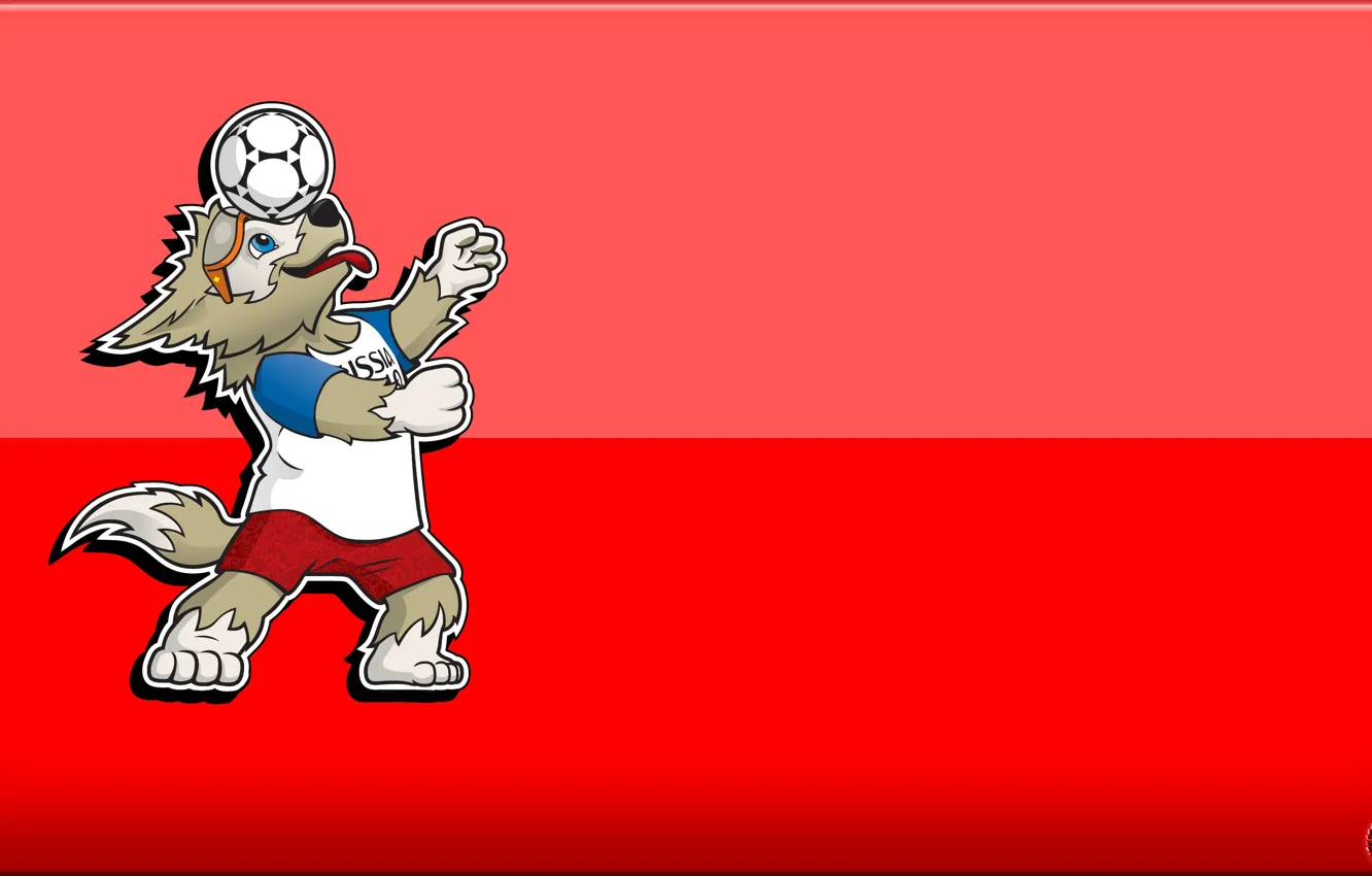 Photo wallpaper background, football, sport, the ball, wolf, Russia, 2018, FIFA