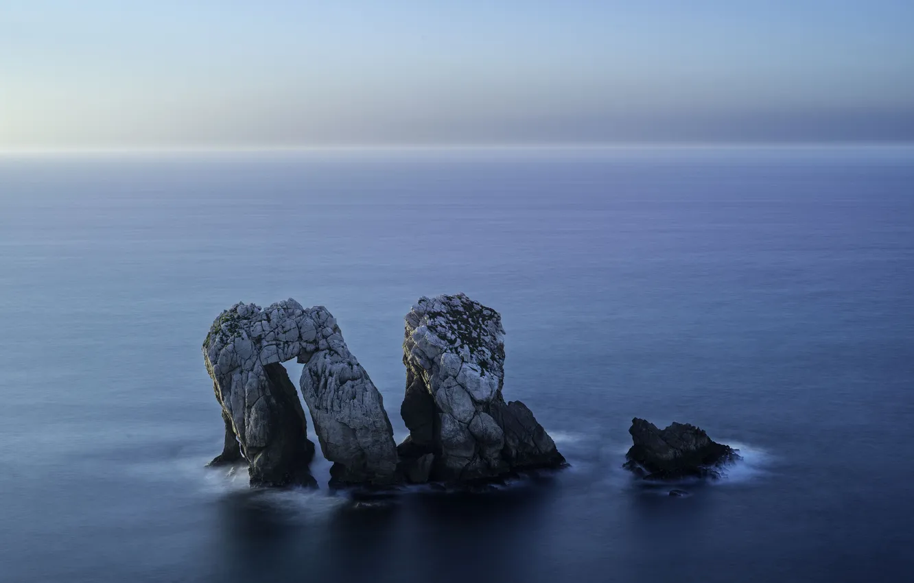 Photo wallpaper sea, the sky, rocks, arch