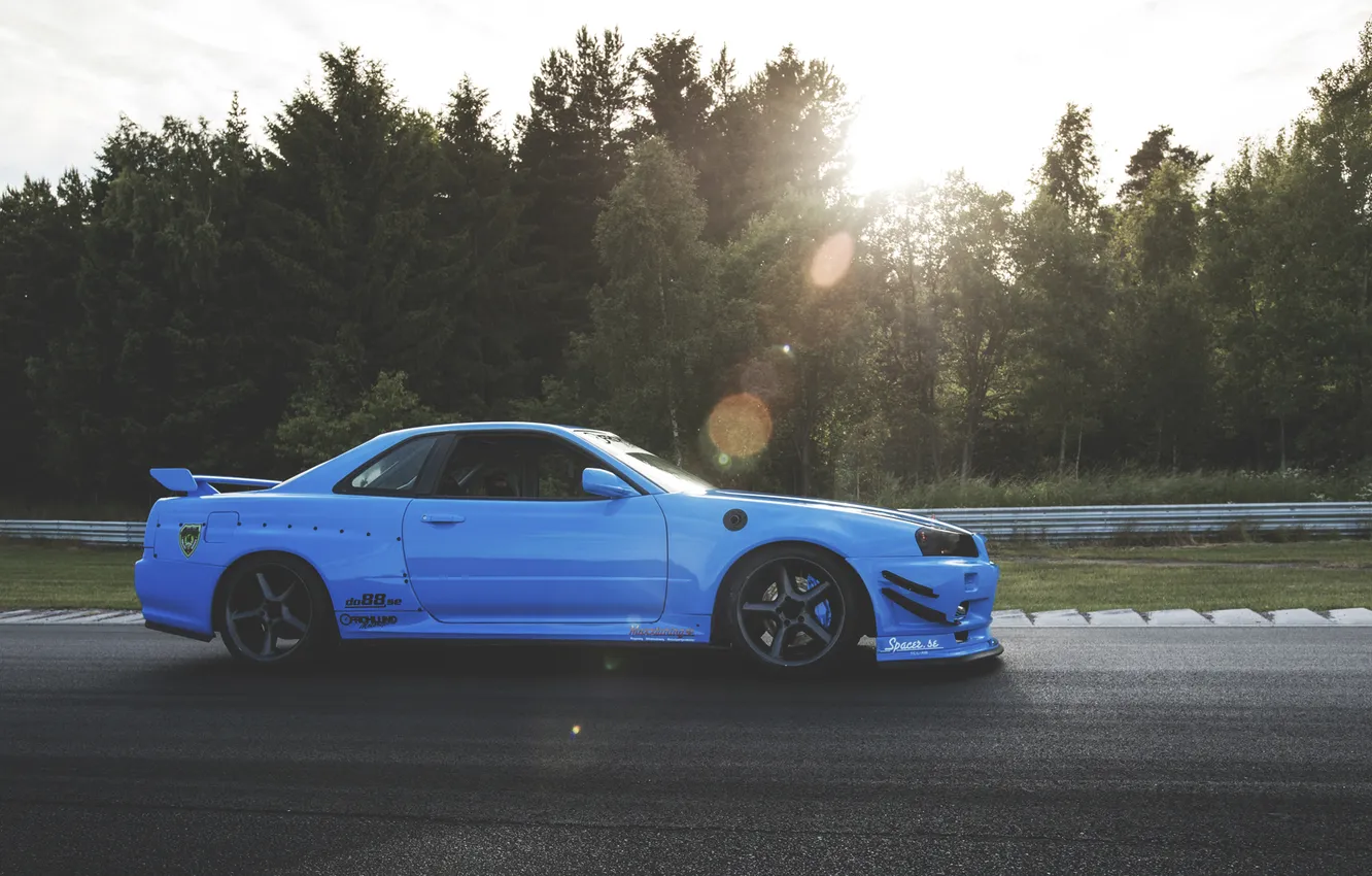 Photo wallpaper the sun, Nissan, skyline, Nissan, sun, skyline