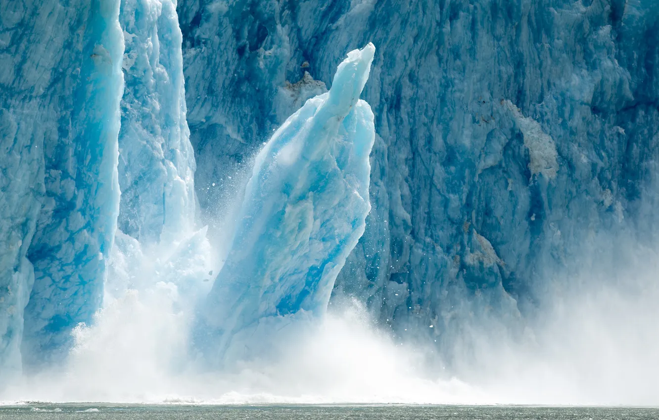 Photo wallpaper ice, water, fragments, the ocean, glacier, iceberg, drop, piece