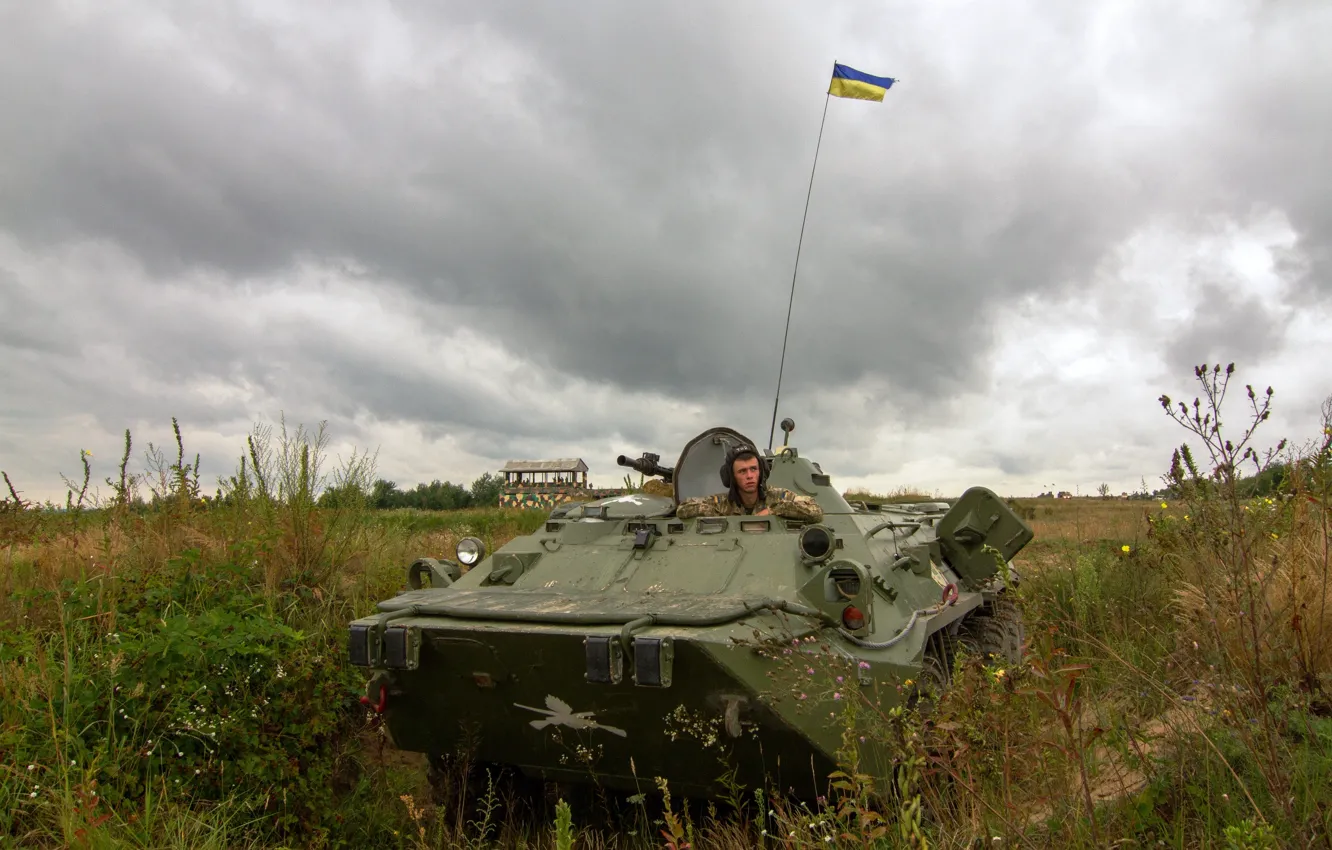 Photo wallpaper weapons, flag, soldiers, BMP