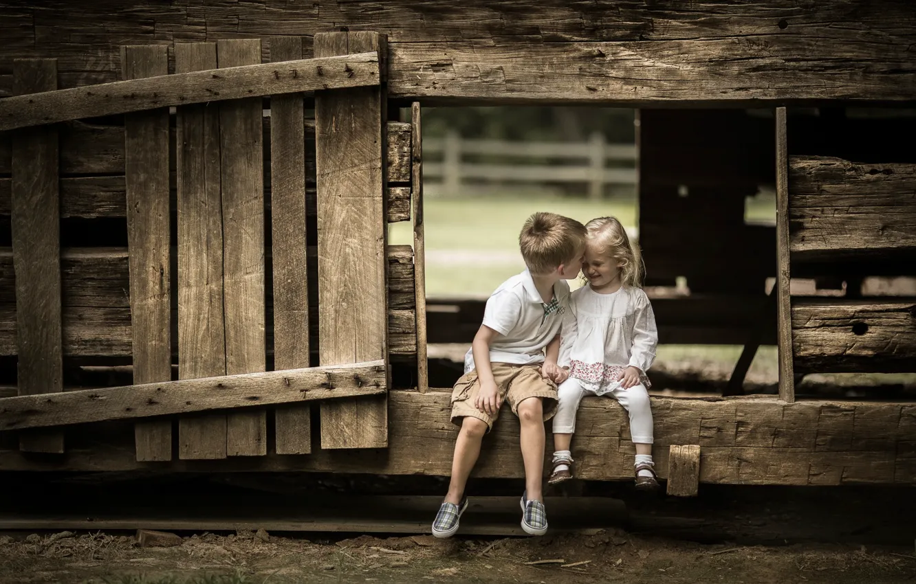 Photo wallpaper boy, friendship, girl