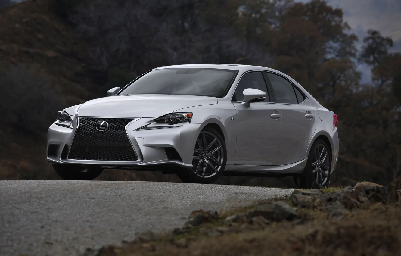 Photo wallpaper Auto, Lexus, grille, Grey, The hood, Sedan, sport, The front