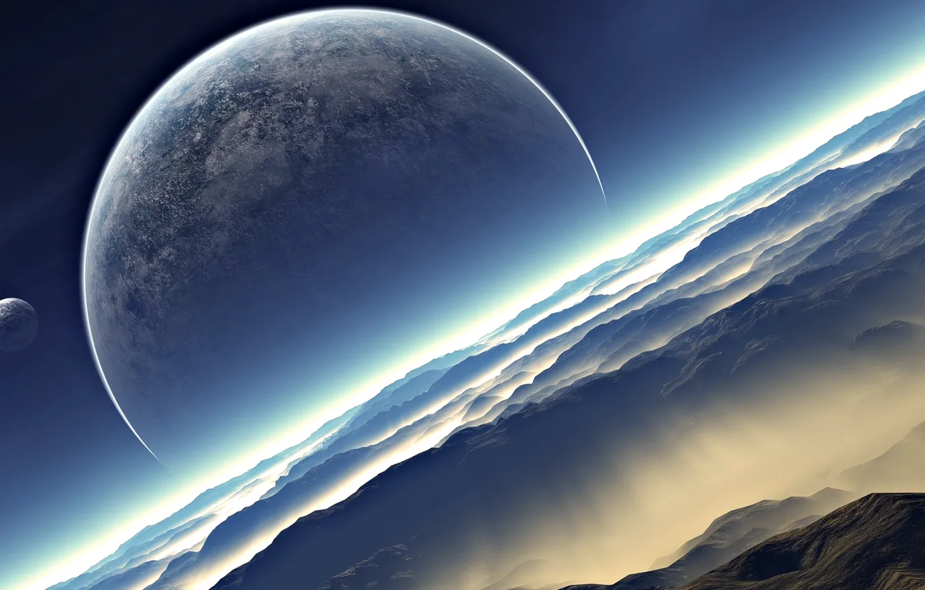 Photo wallpaper the sky, earth, the moon