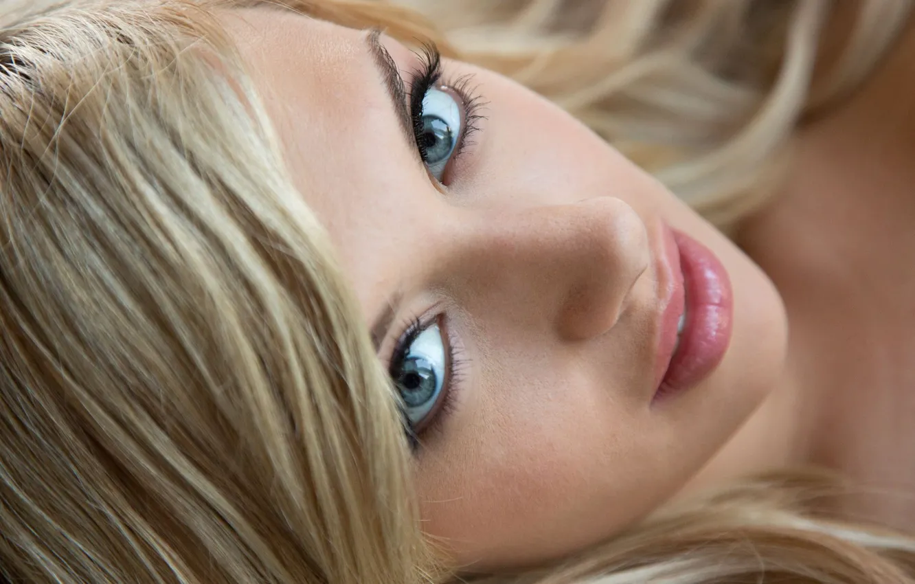 Photo wallpaper face, model, blonde, Emma Mae