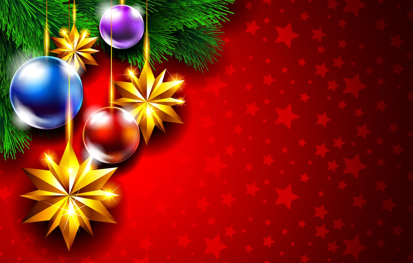 Photo wallpaper balls, decoration, holiday, new year, Christmas, Christmas, New Year
