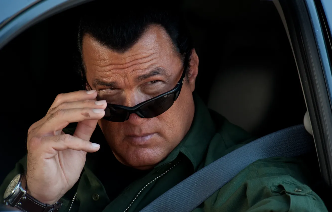 Photo wallpaper machine, pose, actor, the series, actor, glasses, Steven Seagal, Steven Seagal
