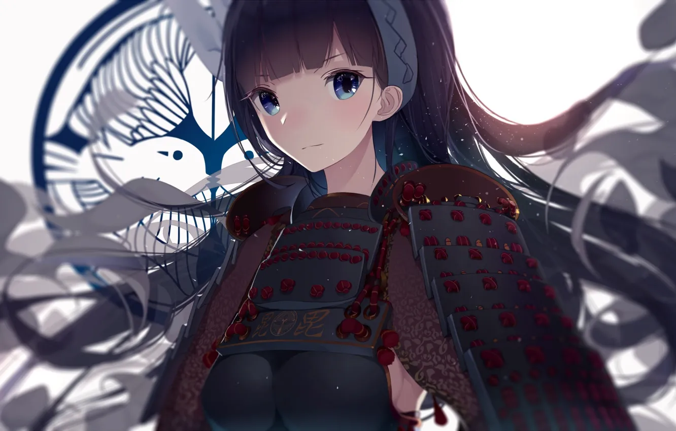 Photo wallpaper girl, smile, armor, anime, art, atha, oshiro project