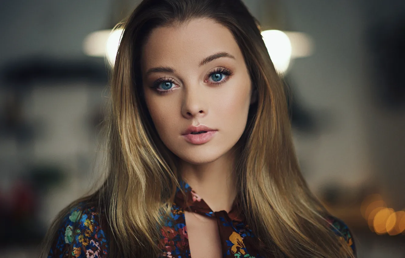 Photo wallpaper look, girl, face, hair, portrait, Sergey Fat, Maria Zhgenti, Sergey Zhirnov