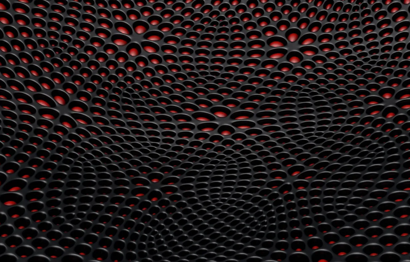 Photo wallpaper red, network, black, holes
