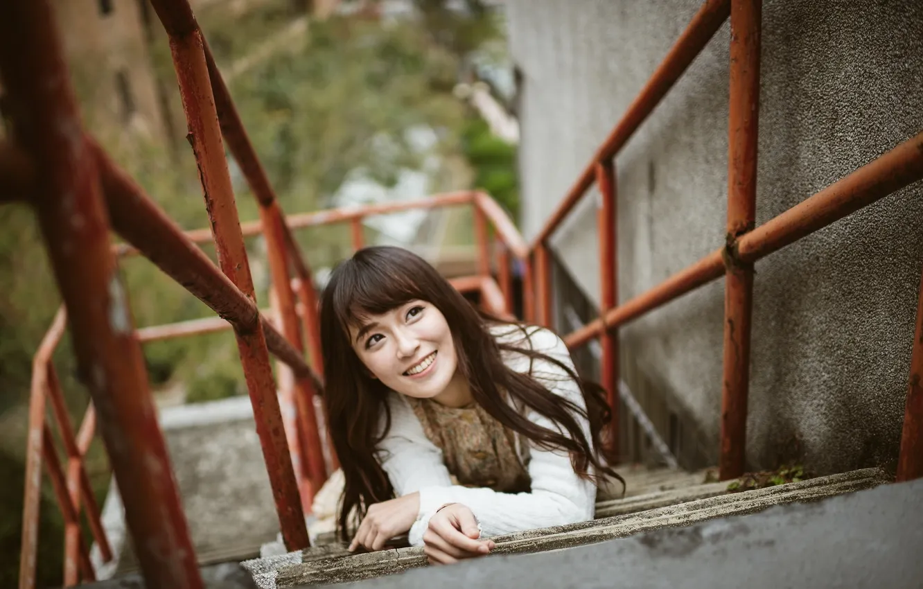 Photo wallpaper look, girl, smile