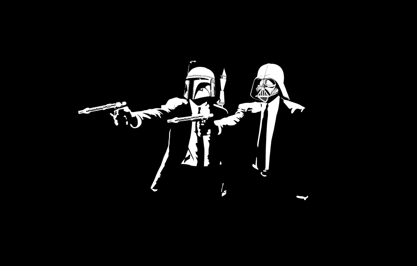 Photo wallpaper gun, costume, Star wars, Darth Vader, mafia, Boba Fett