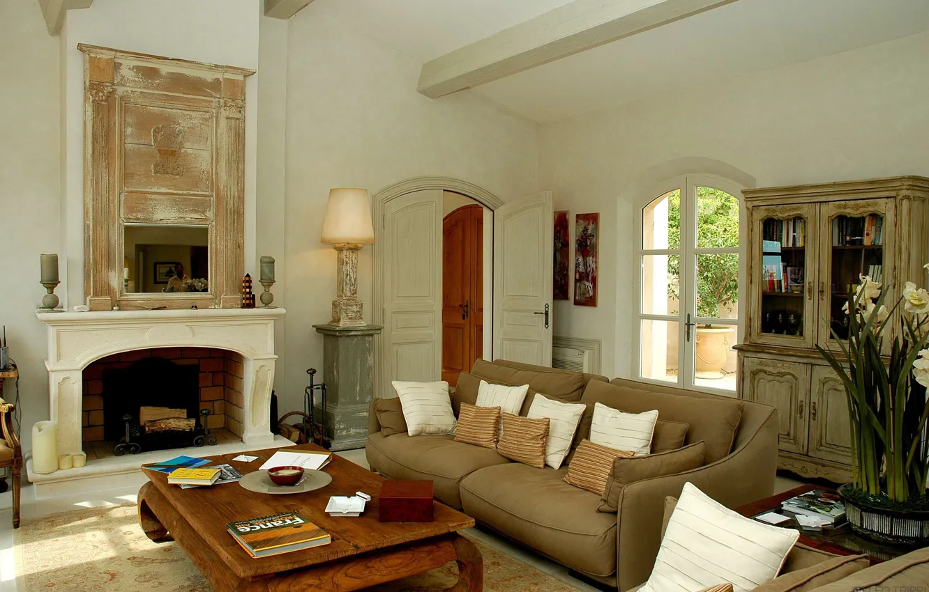 Photo wallpaper design, house, style, Villa, interior, France, living room, living room
