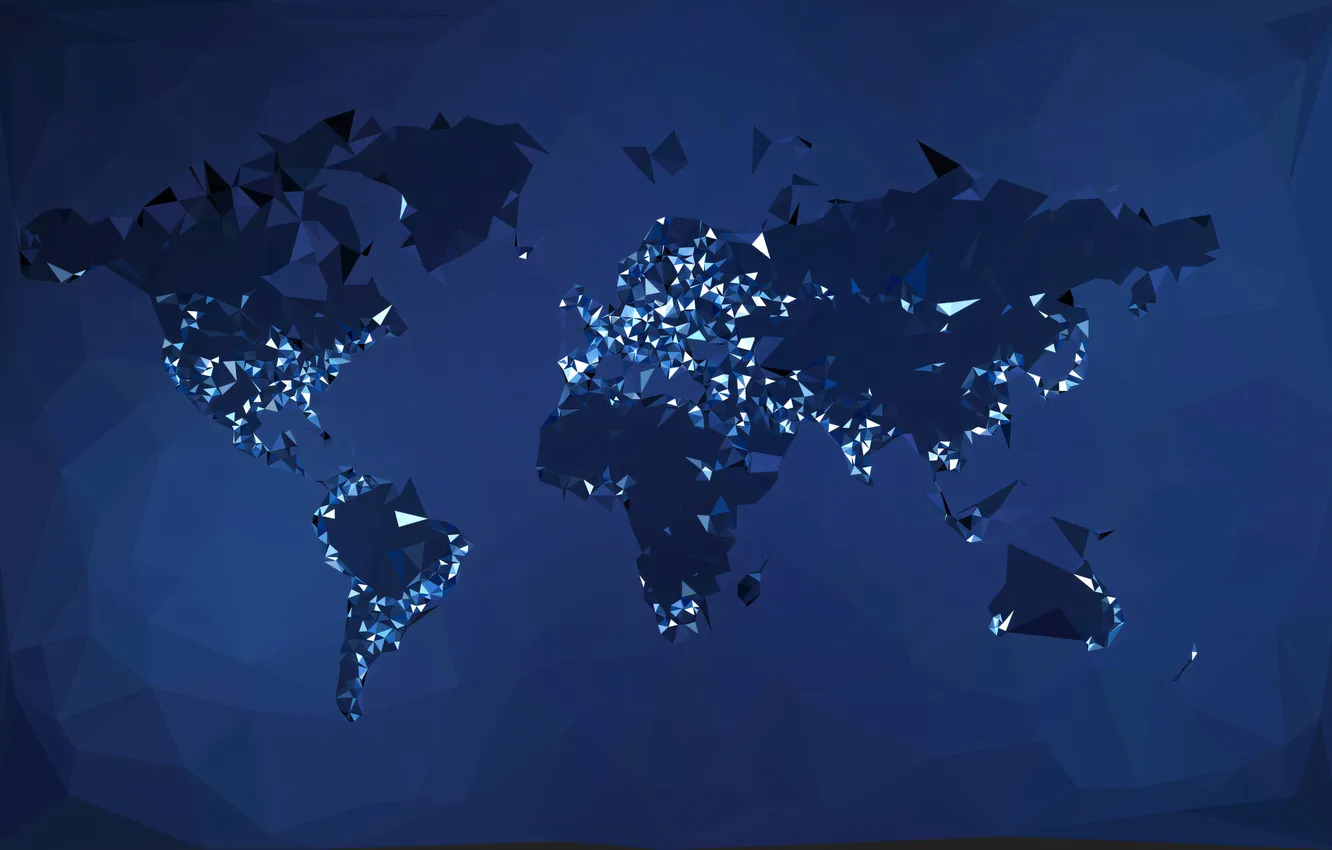 Photo wallpaper blue, continents, vladstudio, world map