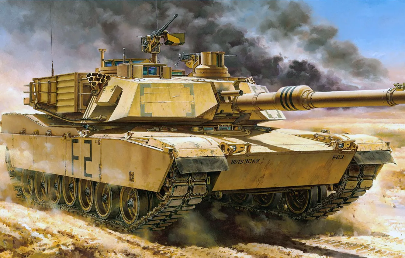 Photo wallpaper USA, Abrams, Abrams, main battle tank, MBT, M1A2