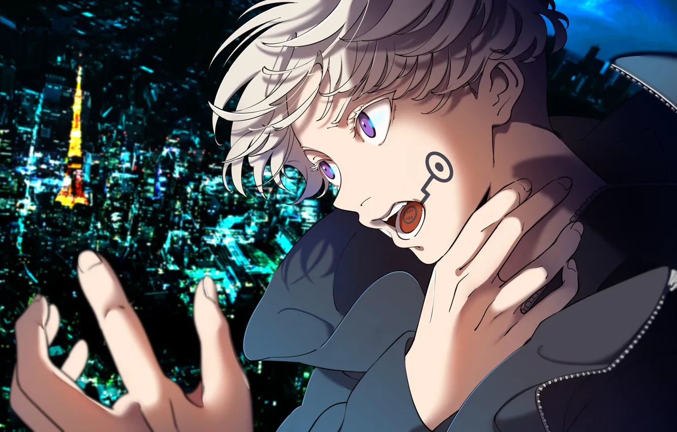 Photo wallpaper night, the city, Jujutsu Kaisen, Toge Inumaki