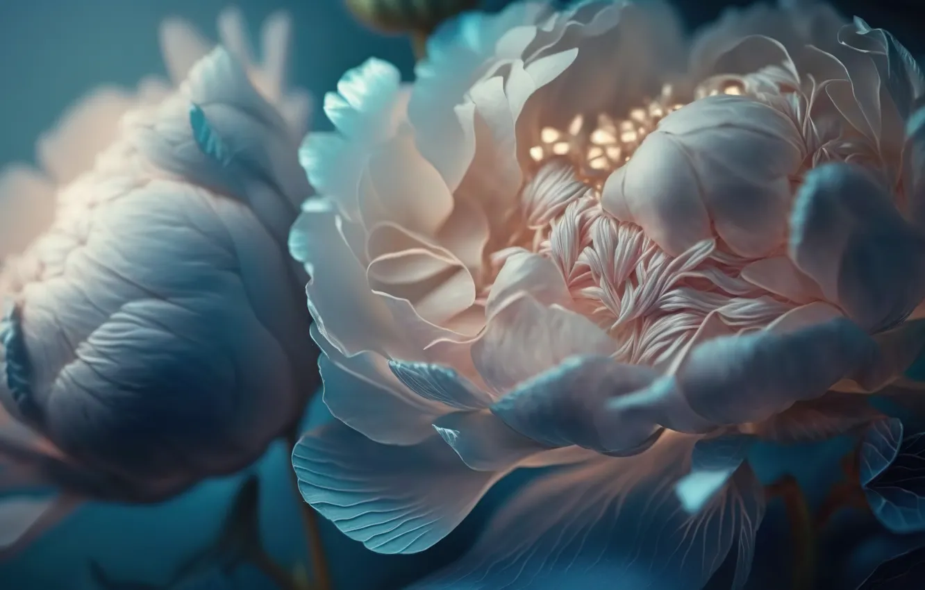 Photo wallpaper white, macro, light, flowers, rendering, tenderness, petals, white