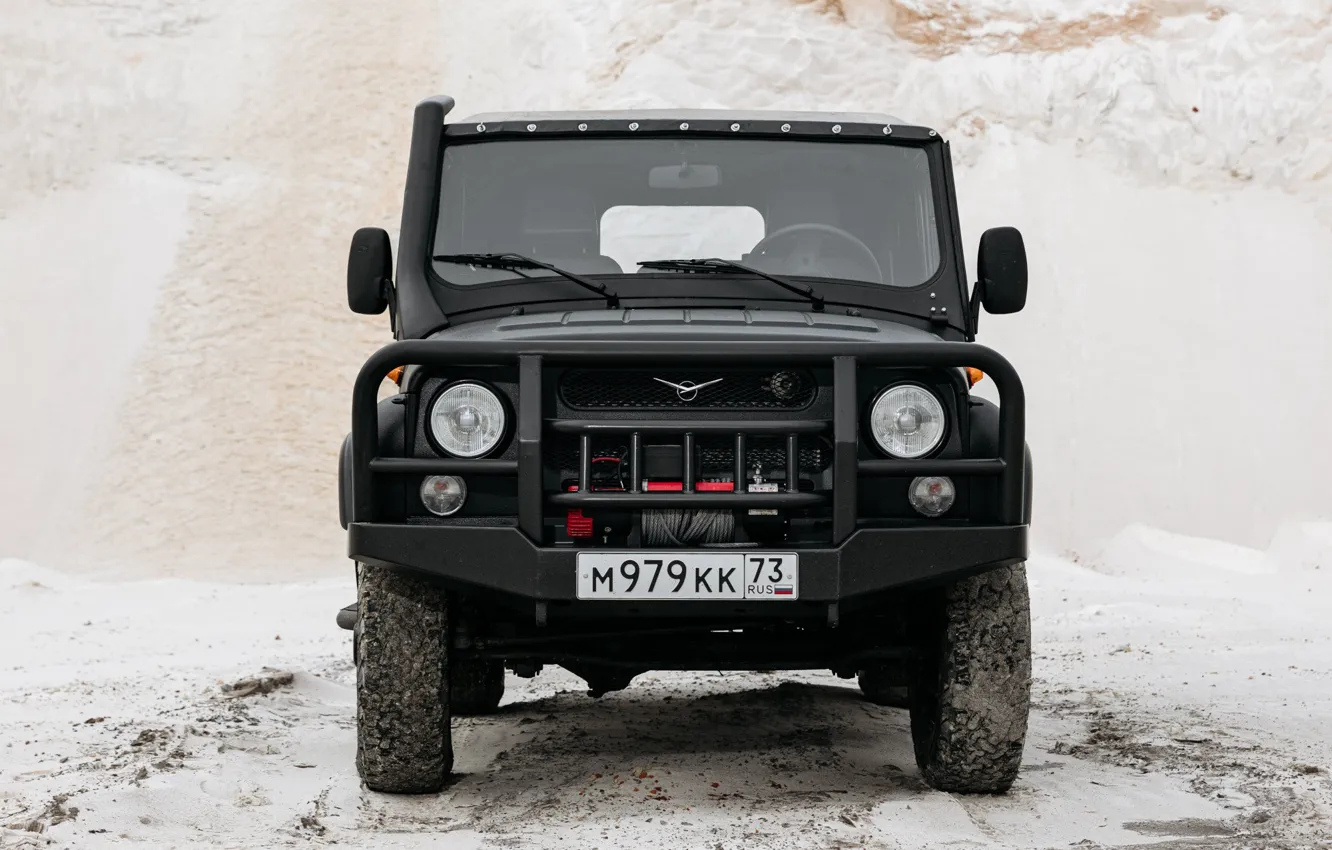 Photo wallpaper SUV, front view, SUV, UAZ, Hunter, anniversary issue, UAZ Hunter 50th Anniversary