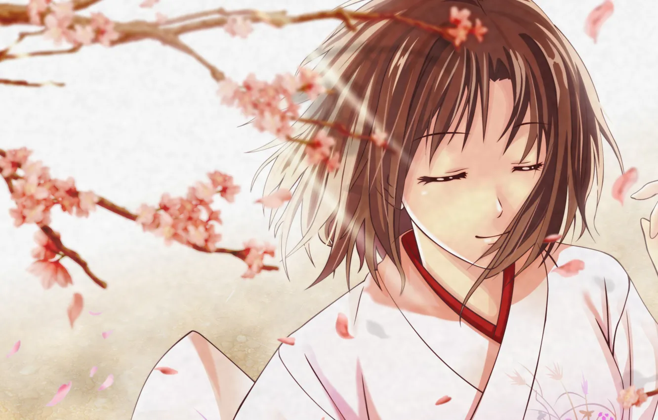 Photo wallpaper girl, anime, Kara no Kyoukai, garden Greshnikov, Shiki Ryougi