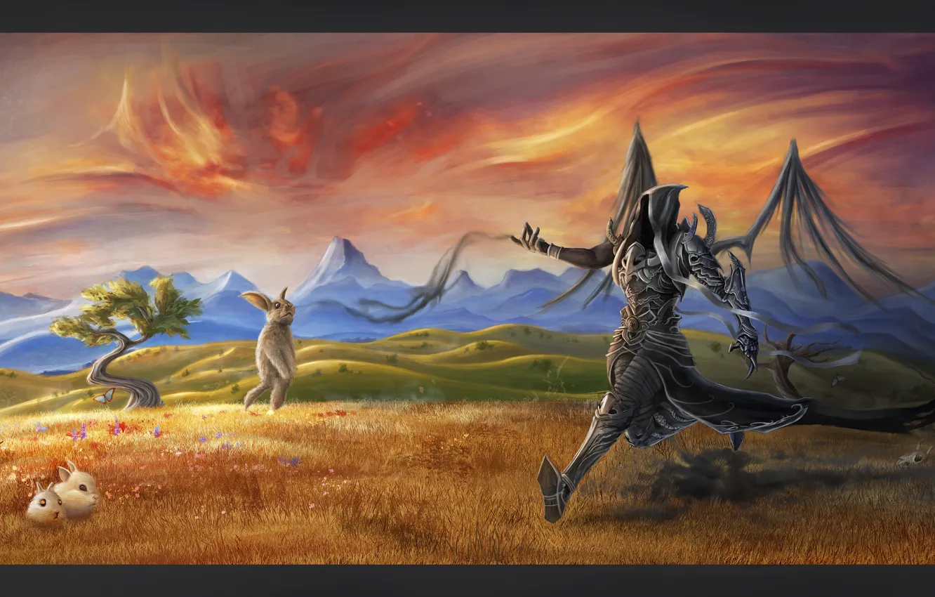 Photo wallpaper field, welcome, evil, Diablo 3, art, Malthael