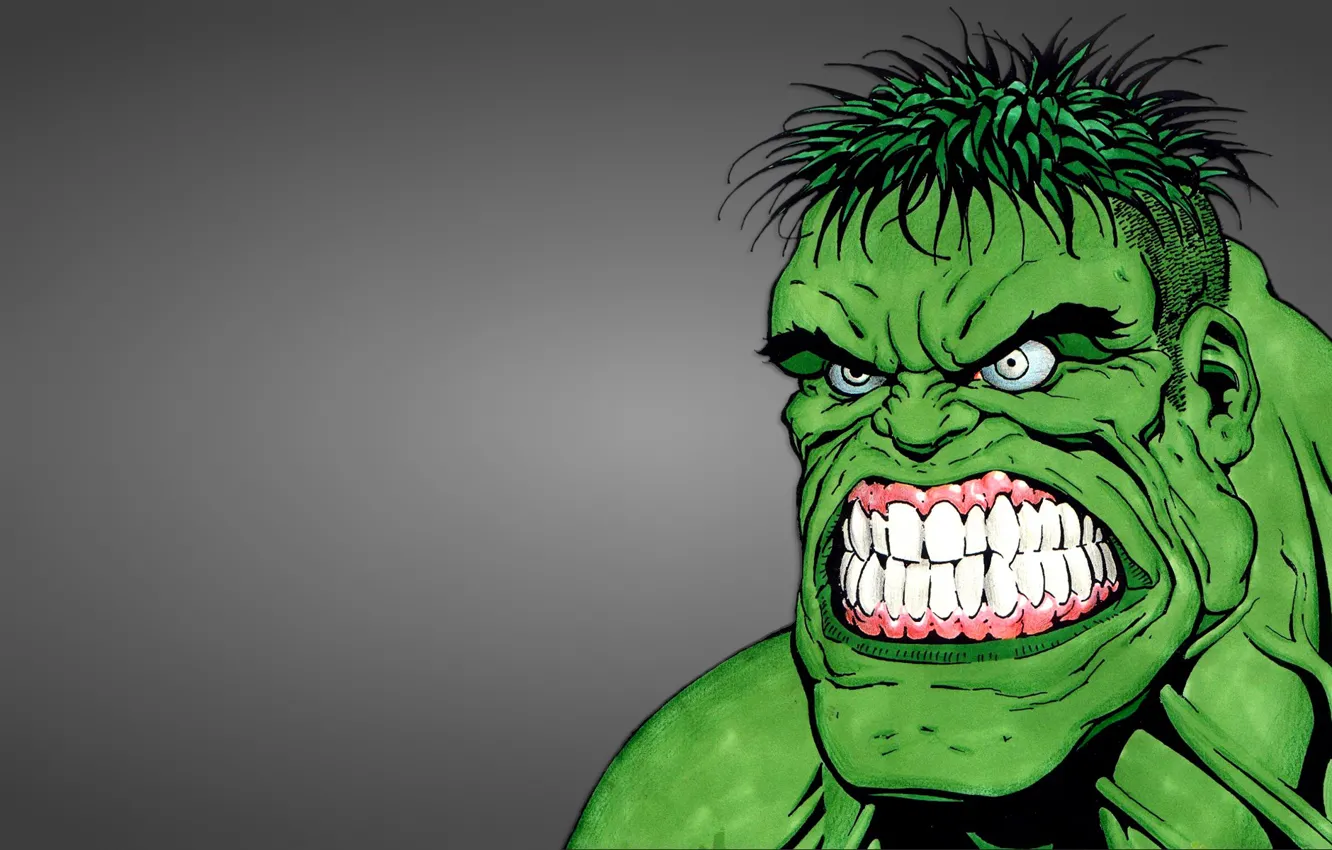 Photo wallpaper green, monster, Hulk, hulk, evil face