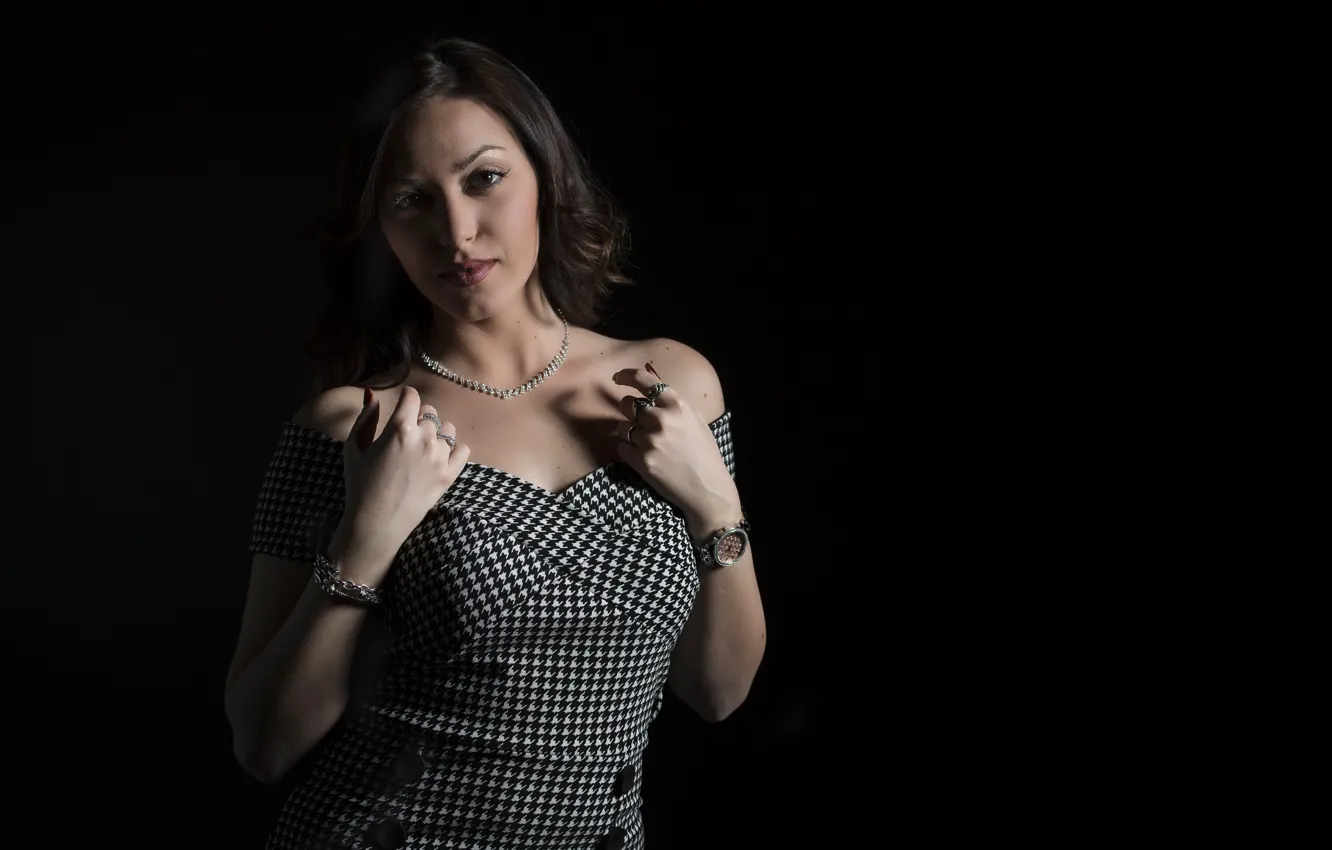 Photo wallpaper look, girl, style, background, brunette, Samantha