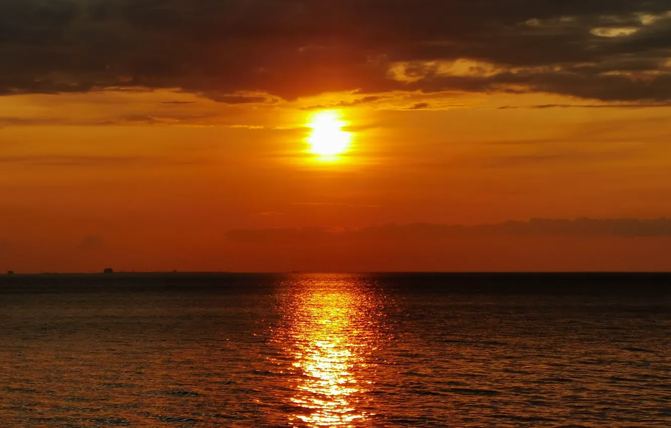 Photo wallpaper sunset, nature, beautiful, the Gulf of Finland