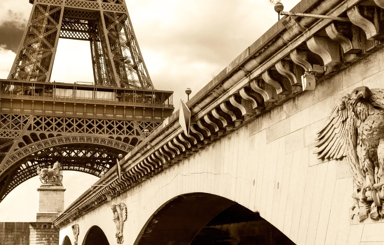 Photo wallpaper bridge, France, Paris, Eiffel tower, Paris, France, Ian, Eiffel Tower