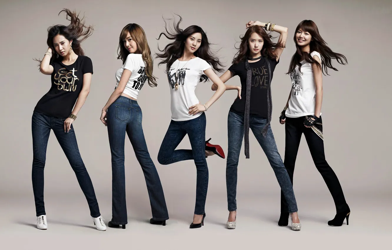 Photo wallpaper smile, Asian girls, gestures, poses, Girls Generation, beautiful girls, pop, vocalist