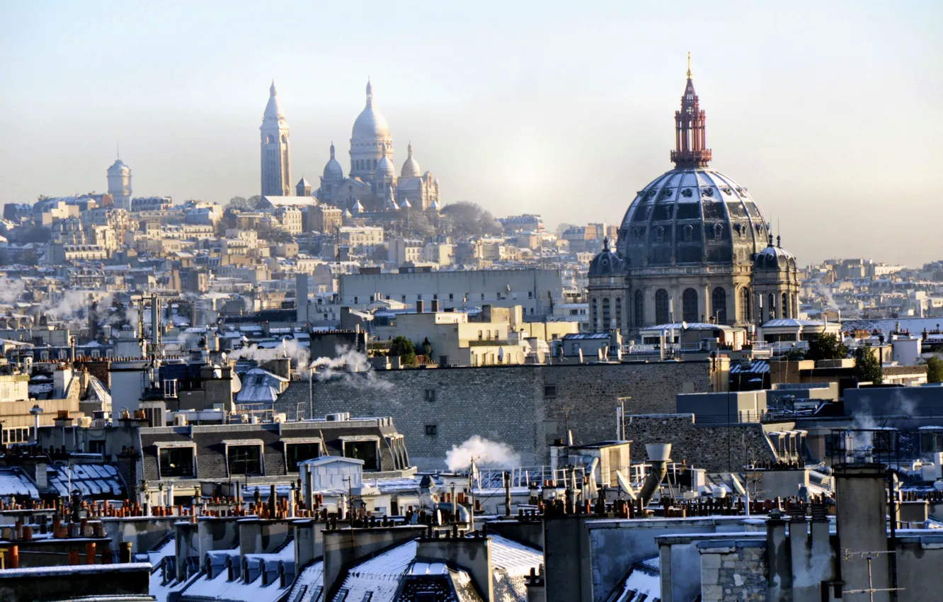 Photo wallpaper winter, the city, Paris