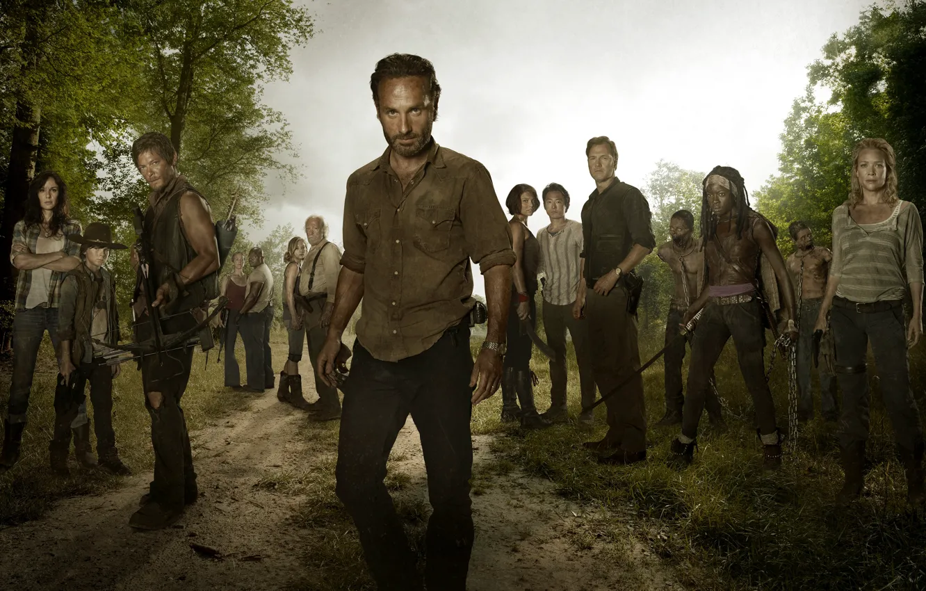 Photo wallpaper Andrea, The Walking Dead, Rick Grimes, Carl Grimes, The walking dead, Andrew Lincoln, Chandler Riggs, …
