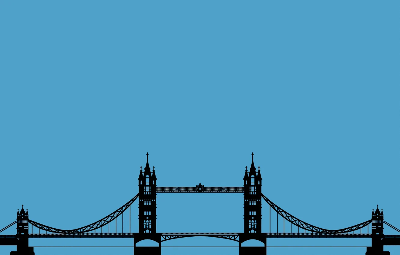 Photo wallpaper Wallpaper, England, London, minimalism, bridge, Tower Bridge, London, Tower bridge