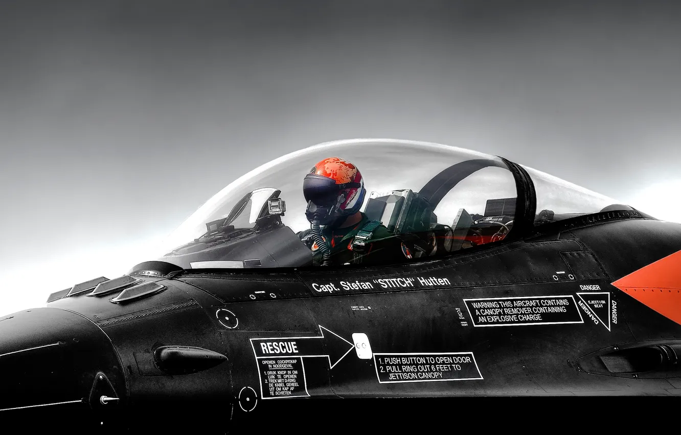 Photo wallpaper helmet, cabin, pilot, the plane
