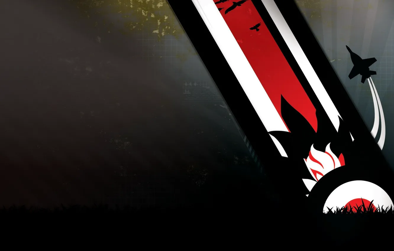 Photo wallpaper the explosion, vector, the plane