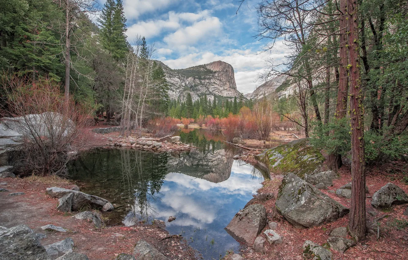 Photo wallpaper landscape, mountains, lake