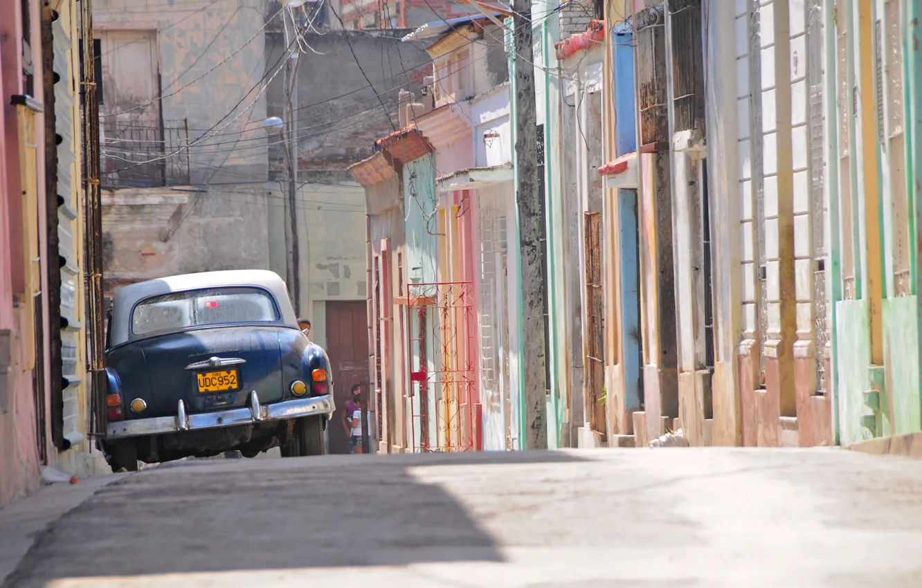 Photo wallpaper car, Chile, houses, houses, Cuba, Cuba, Chile, car