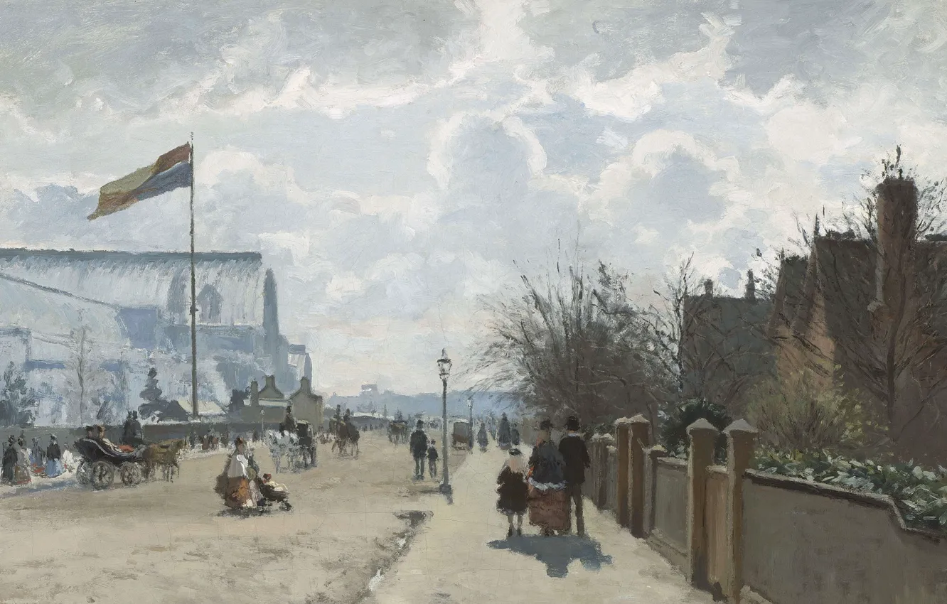 Photo wallpaper London, picture, the urban landscape, Camille Pissarro, Crystal Palace