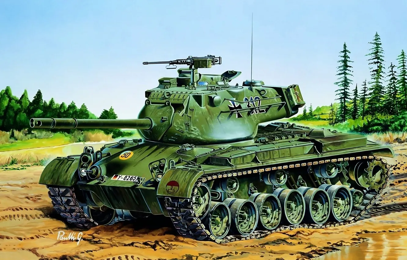 Photo wallpaper figure, tank, American, patton, Germany, Patton, m47