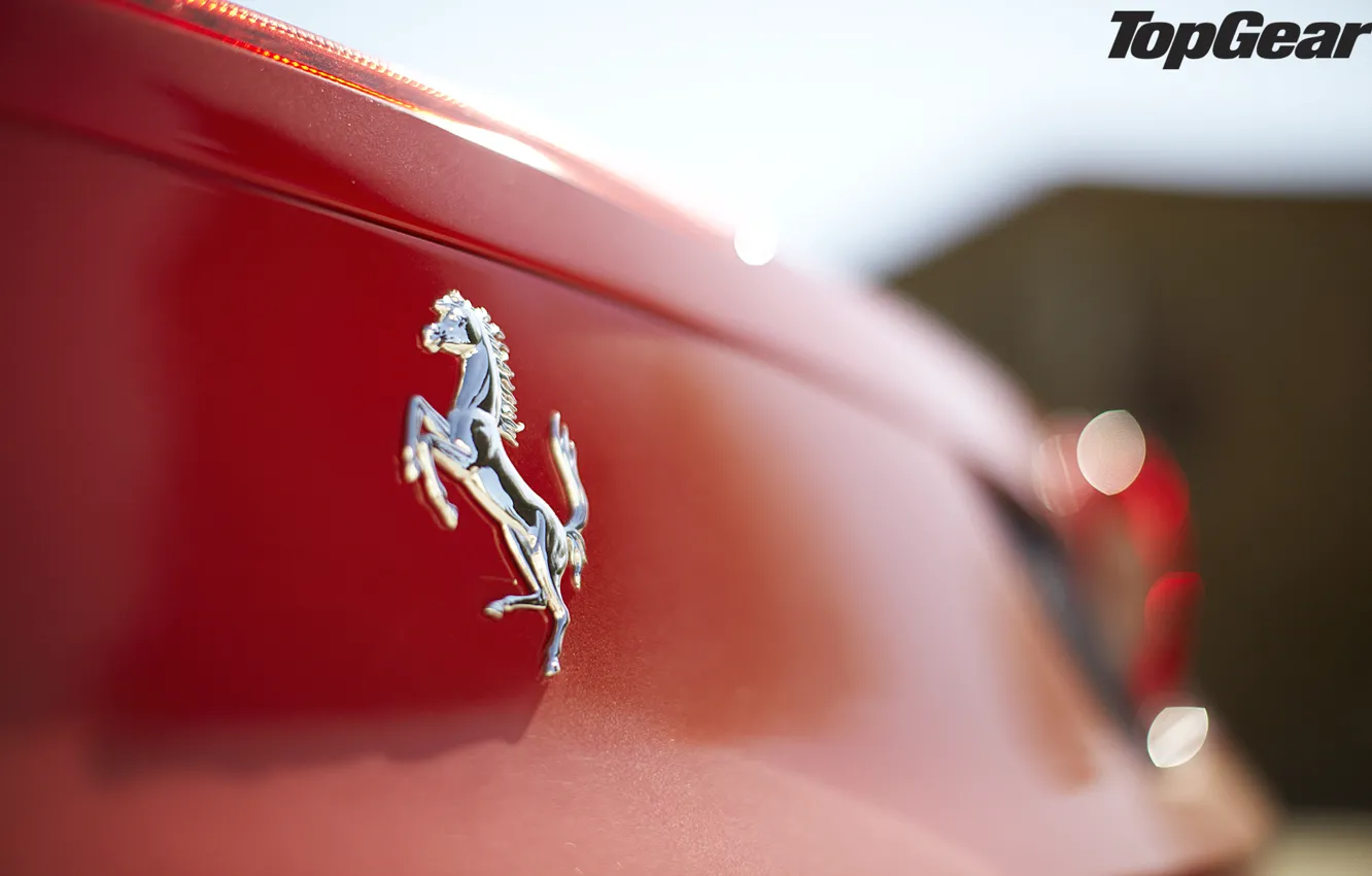Photo wallpaper macro, red, logo, Ferrari, supercar, emblem, Ferrari, 458