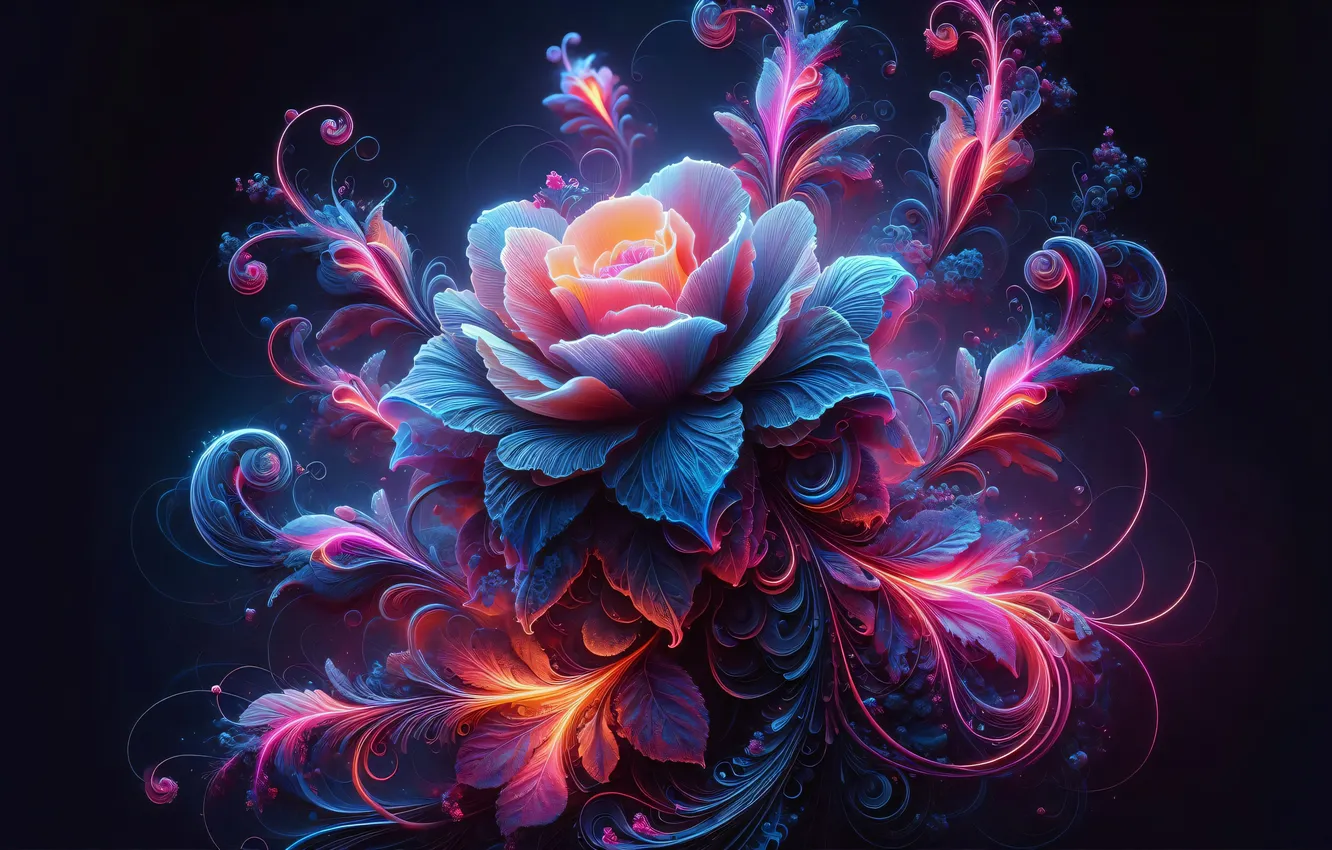 Photo wallpaper flower, bright, petals, fabulous