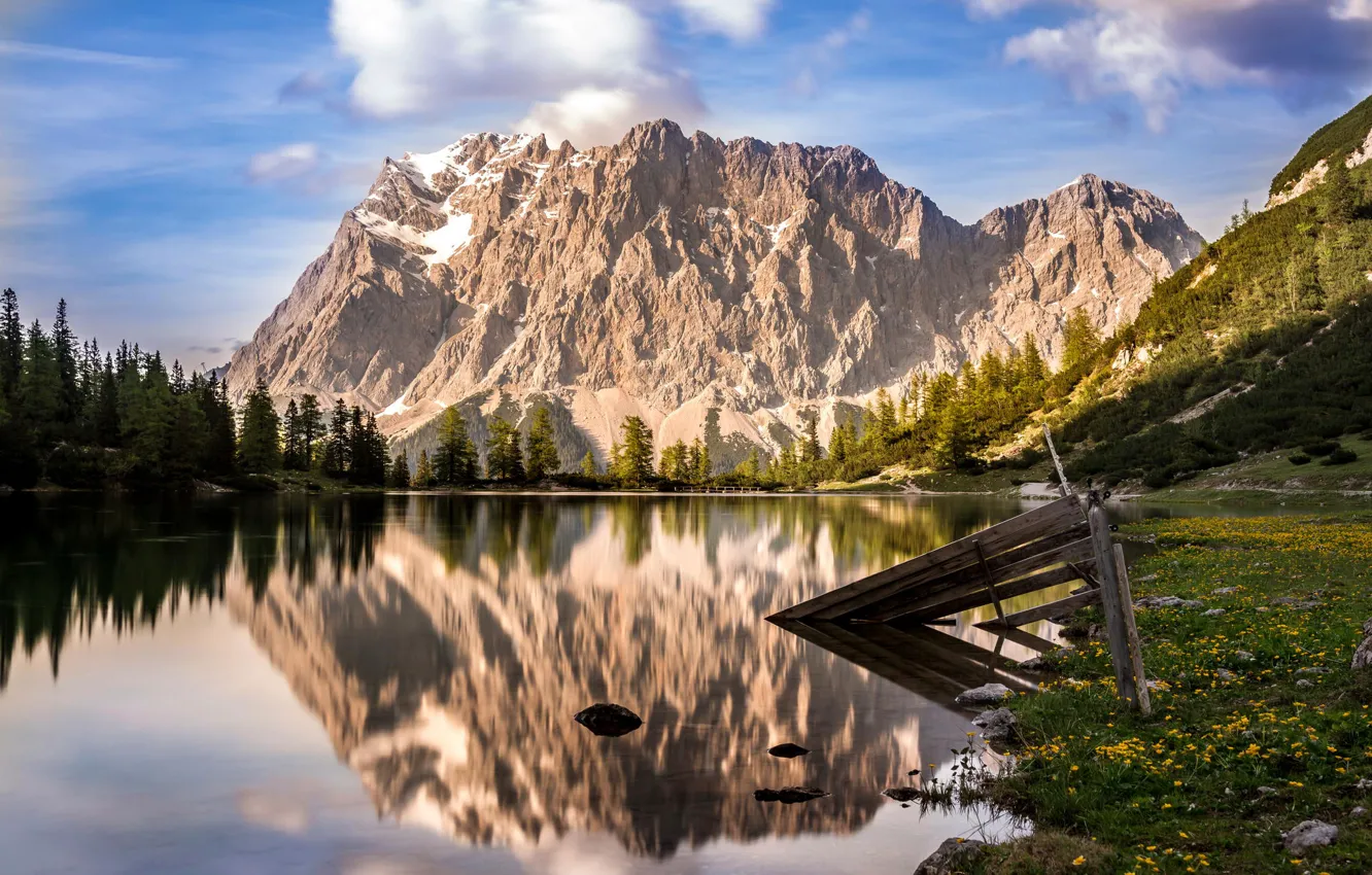 Photo wallpaper mountain, Austria, Germany, Zugspitze, Zugspitze