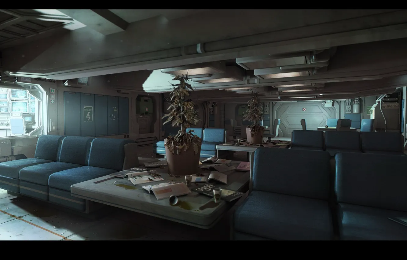 Photo wallpaper compartment, Alien: Isolation, Environment Dump, Hospital PsychScience
