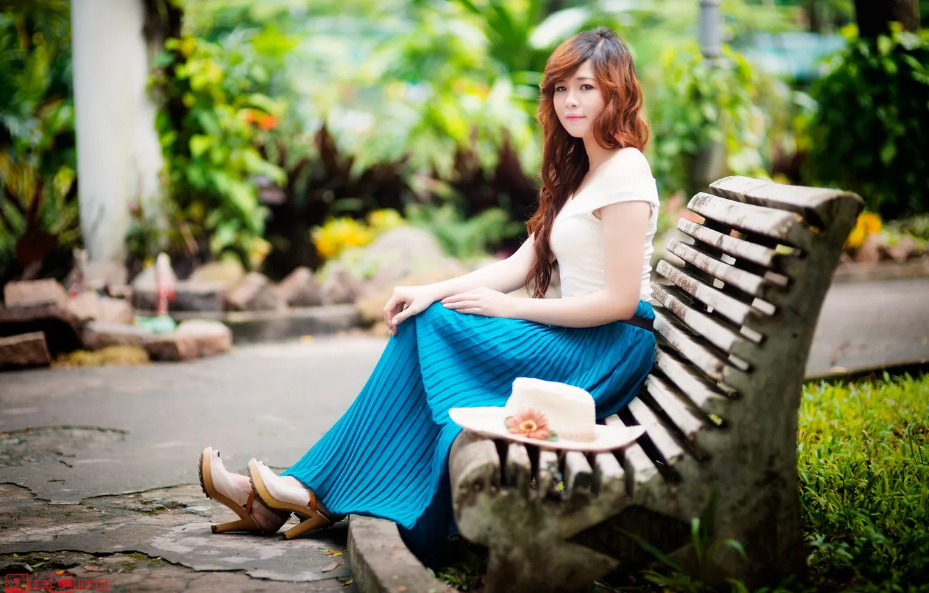 Photo wallpaper look, girl, Asian