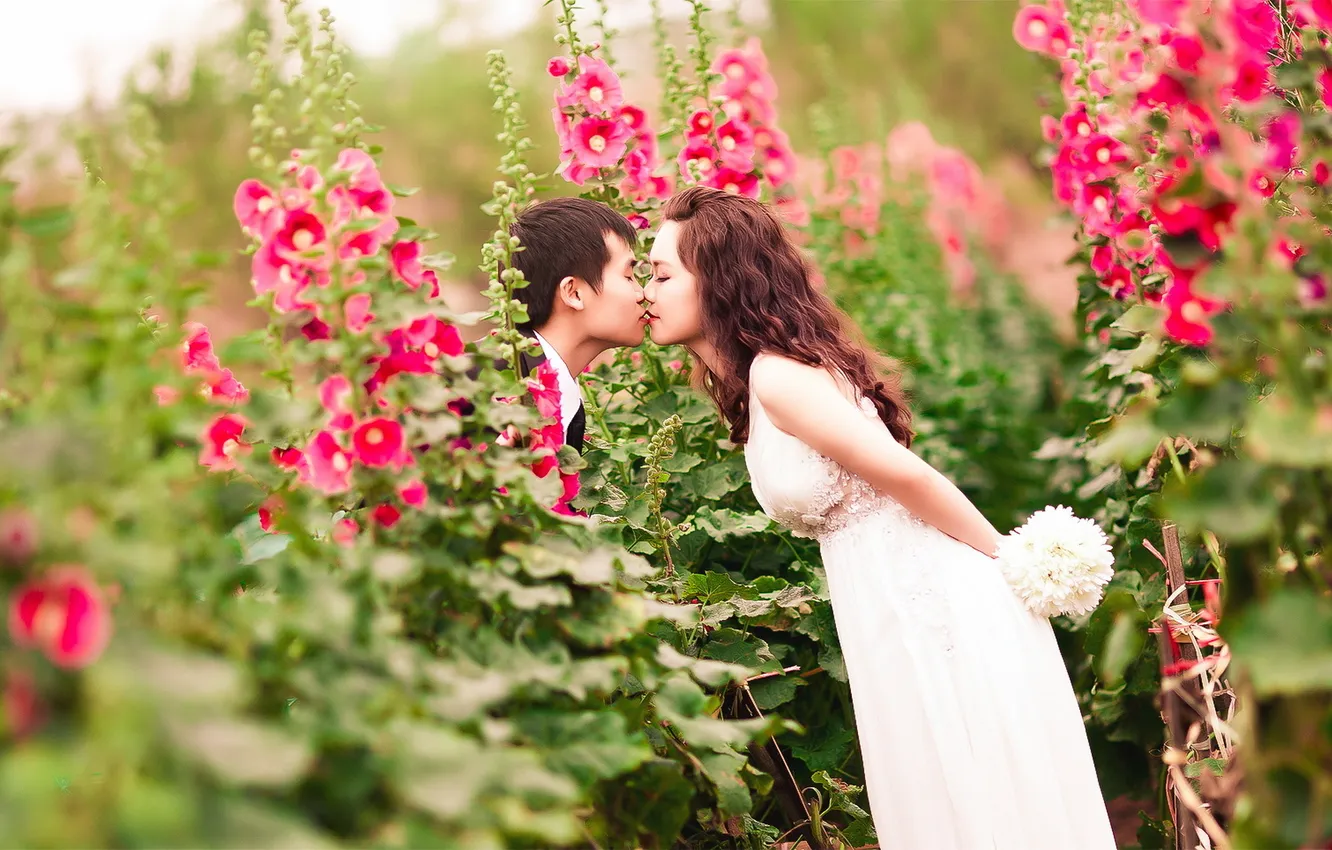 Photo wallpaper girl, love, guy