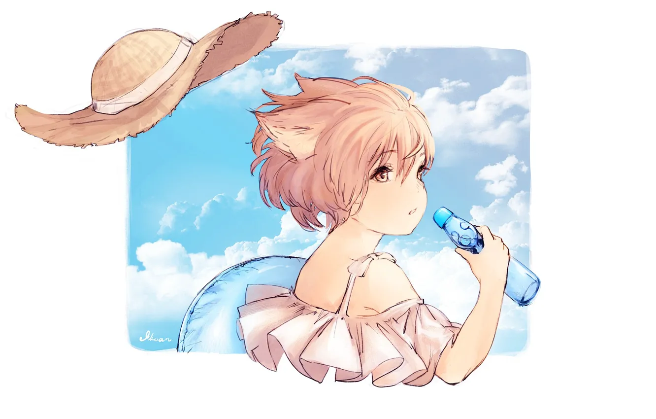 Photo wallpaper summer, hat, girl, ears