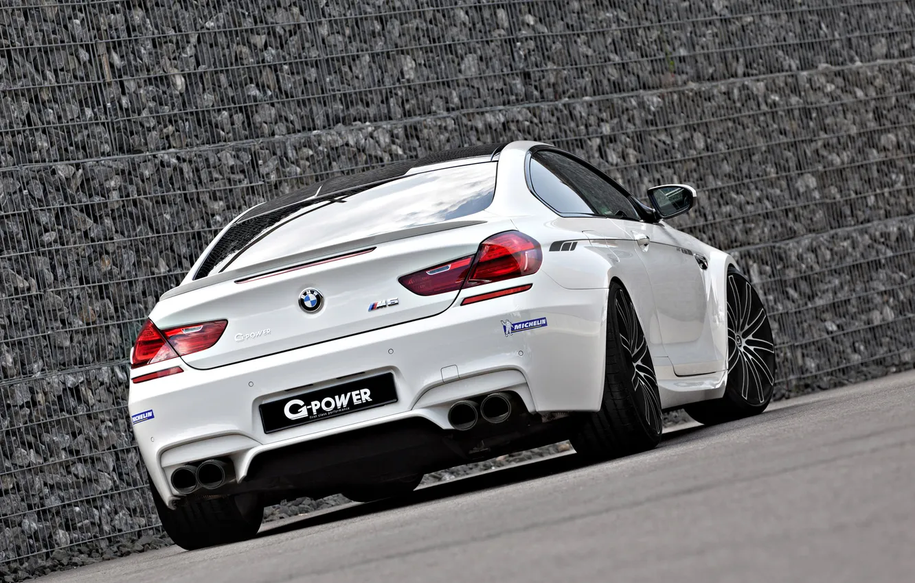 Photo wallpaper BMW, white, G-Power, Coupe, tuning, back, F13